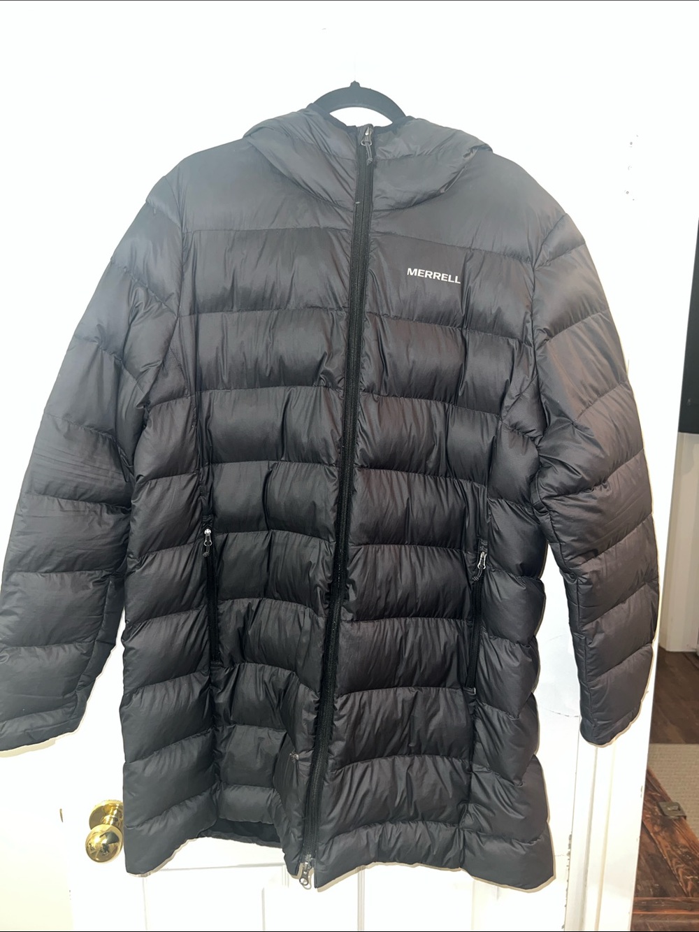 Merrell Women's Black Hooded Packable Puffer Jacket